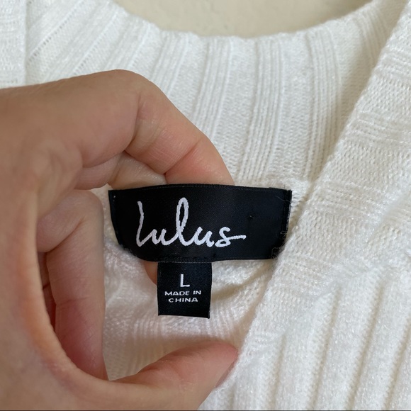 New Lulu’s Snuggle Party Ivory Mock Neck Midi Sweater Dress - Picture 4 of 8